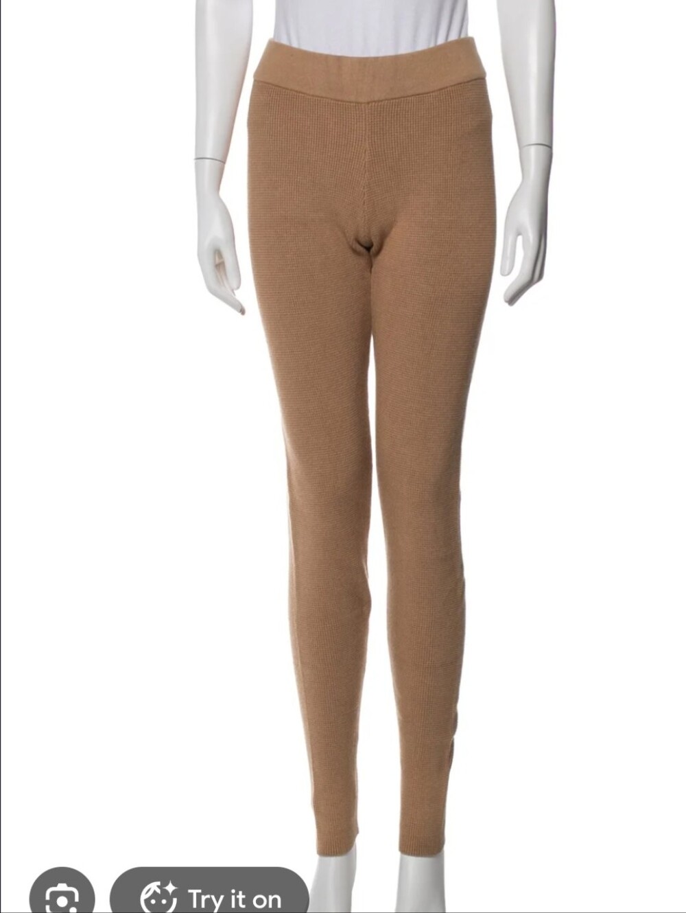 Lunya Cozy Cotton Silk Camel Thermal Leggings Waffle slim pants size medium